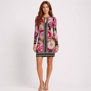 Floral Print Knit Bodycon Mini Dress Graduation Size 4 EUC